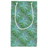 グレーグリーンアロエ絵画抽象芸術 スモールペーパーバッグ (正面)