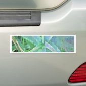 グレーグリーンアロエ絵画抽象芸術 バンパーステッカー (車上)