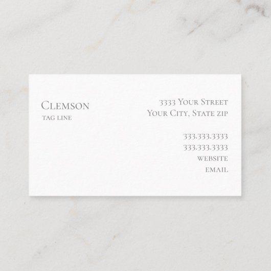 グレーグリーンエバーグリーンツリーズエレガントプロフェッショナル 名刺 (裏面)