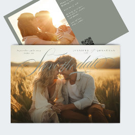 グレーグリーンクラシックQRコード2枚フォト セーブザデート