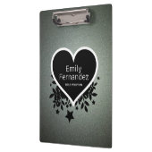 グレーグリーングリッターパターン クリップボード (左)