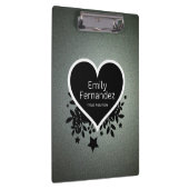 グレーグリーングリッターパターン クリップボード (右)