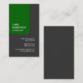 グレーグリーンストライプチャーム魅力的ビジネスカード 名刺 (正面/裏面)