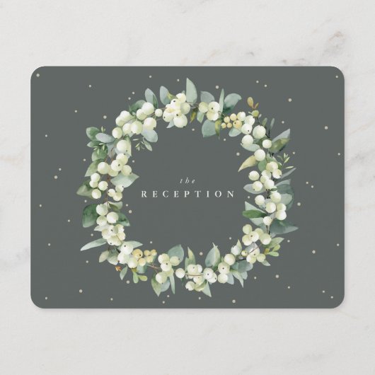 グレーグリーンスノーベリー+ユーカリプトゥスガーランド披露宴 エンクロージャーカード (裏面)