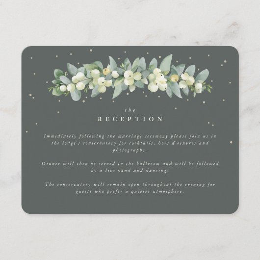 グレーグリーンスノーベリー+ユーカリプトゥスガーランド披露宴 エンクロージャーカード (正面)
