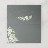 グレーグリーンスノーベリー+ユーカリ結婚ス プレイスカード (外部開封)