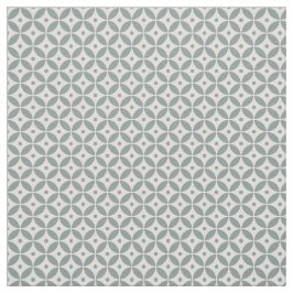 グレーグリーンハンプトンスタイル幾何学的パターン ファブリック