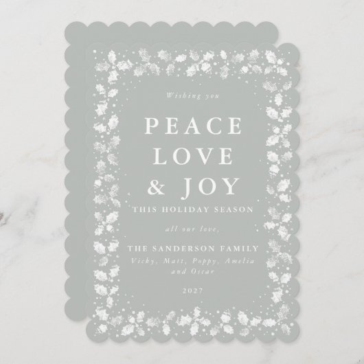 グレーグリーンホリーピースラブ+喜び シーズンカード (正面/裏面)