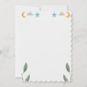 グレーグリーンモダンベビーシャワー招待状カード 招待状 (裏面)