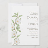 グレーグリーンモダン結婚式招待状 招待状 (正面)