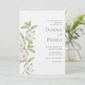 グレーグリーンモダン結婚式招待状 招待状 (スタンド正面)