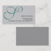 グレーグリーンモノグラムプロフェッショナル名刺 名刺 (正面/裏面)