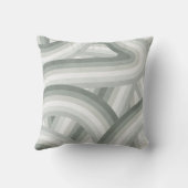 グレーグリーンレトロレインボーストライプパターン クッション (裏面)