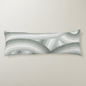 グレーグリーンレトロレインボーストライプパターン ボディピロー (裏面)