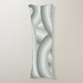 グレーグリーンレトロレインボーストライプパターン ボディピロー (正面縦)