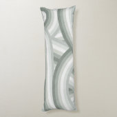 グレーグリーンレトロレインボーストライプパターン ボディピロー (裏面 (縦))