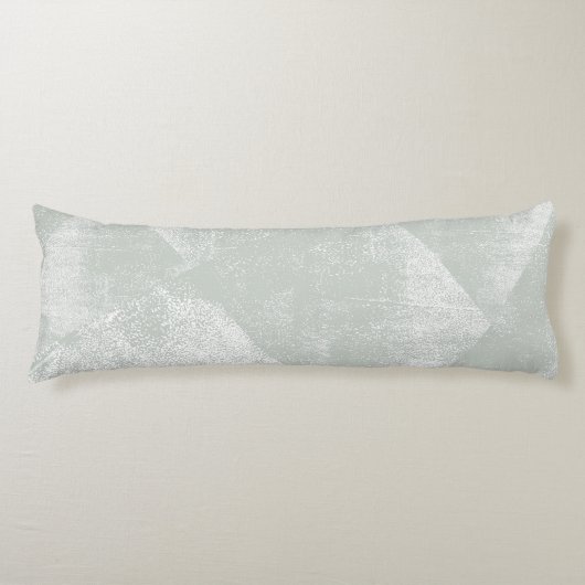 グレーグリーン幾何ミニマルインクテクスチャ ボディピロー (正面)