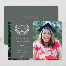 グレーグリーン+ホワイトローはかりで測ローレルリース写真 案内状