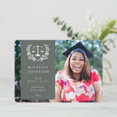 グレーグリーン+ホワイトローはかりで測ローレルリース写真 案内状 (スタンド正面)