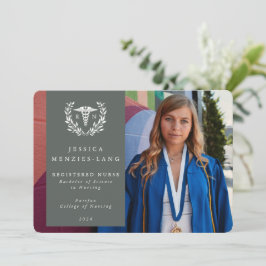 グレーグリーン+ホワイトローレルリース登録ナース 案内状