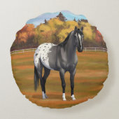 グレーグルラアパロオサクォーターホーススタリオン ラウンドクッション (裏面)