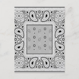 グレーグレーバンダナペイズリーカントリーヒップホップカウボーイ インビテーションポストカード
