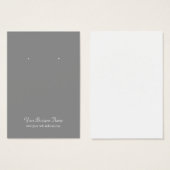 グレーグレープレーンシンプルカスタムイヤリングカード (正面&裏面)