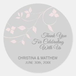 グレーグレー赤面ピンクパステルありがとうござ結婚う ラウンドシール