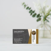 グレーグローブブラウンホワイト縦棒の売り上げ 名刺 (スタンド正面)