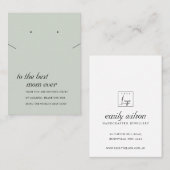 グレーグ素朴リーンマムギフト用ネックレスイヤリングカード プレイスカード (正面/裏面)