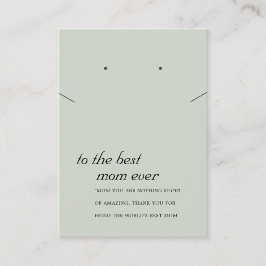 グレーグ素朴リーンマムギフト用ネックレスイヤリングカード プレイスカード (正面)