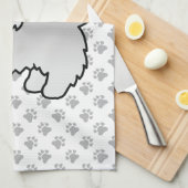 グレーケアンテリアかわいい漫画の犬 キッチンタオル (四つ折り)