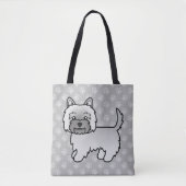 グレーケアン・テリア犬のかわいいキャラクターイラスト トートバッグ (正面)