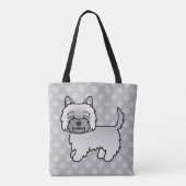 グレーケアン・テリア犬のかわいいキャラクターイラスト トートバッグ (裏面)
