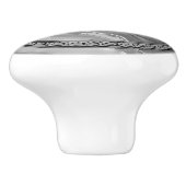 グレーケルト円ヴィンテージ大理石ルック セラミックノブ (側面)