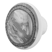 グレーケルト円ヴィンテージ大理石ルック セラミックノブ (右)