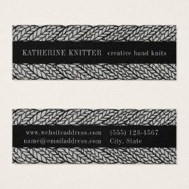 グレーケーブルニット3x1ミニ名刺