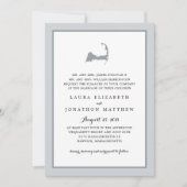 グレーケープコッドの地図 | 結婚s 招待状 (正面)