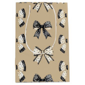 グレーコケットハロウィーンボウ ミディアムペーパーバッグ (正面)