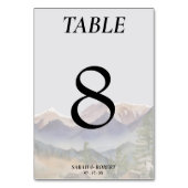 グレーコロラドマウンテンウェディングレセプション テーブルナンバー (正面)