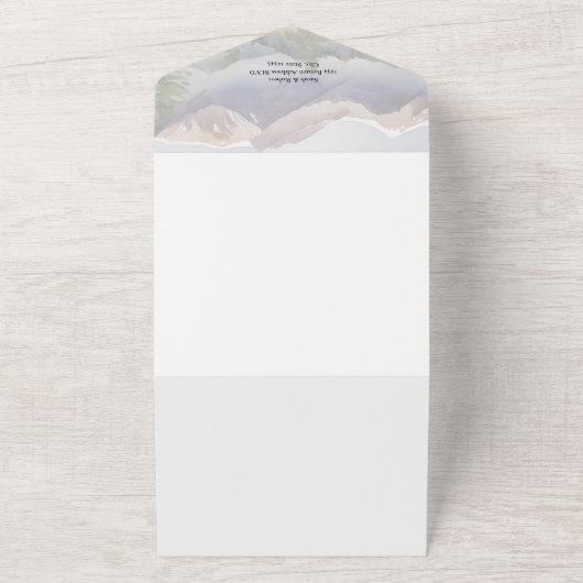 グレーコロラドマウンテンデスティネーションウェディング オールインワン招待状 (外側)