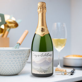 グレーコロラドマウンテン結婚ズ スパークリングワインラベル