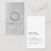 グレーコンクリート上のデザイナースクライブロゴ 名刺 (正面/裏面)