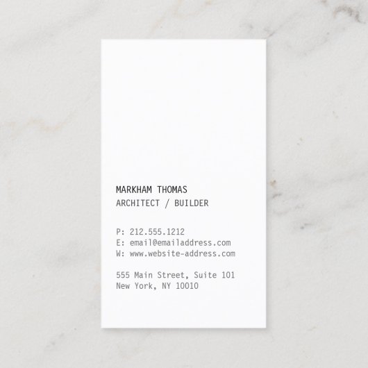 グレーコンクリート上のデザイナースクライブロゴ 名刺 (裏面)