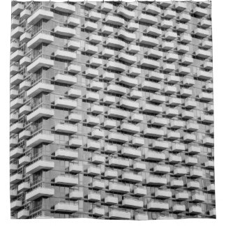 グレーコンクリート建物 シャワーカーテン