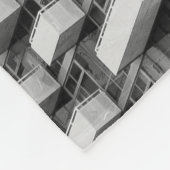 グレーコンクリート建物 フリースブランケット (角)