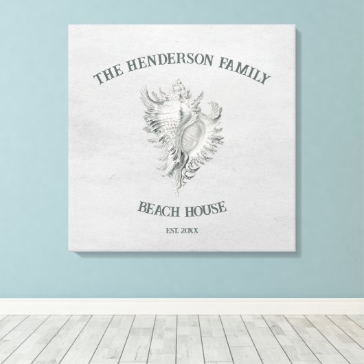 グレーコンチシェルキャンバス印刷 キャンバスプリント (インサイチュ (ウッドフロア))