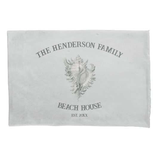 グレーコンチシェル枕ケース 枕カバー (正面)