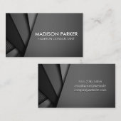 グレーコンテンポラリーの黒い背景 名刺 (正面/裏面)