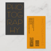 グレーコンテンポラリーイエロー写真用名刺 名刺 (正面/裏面)
